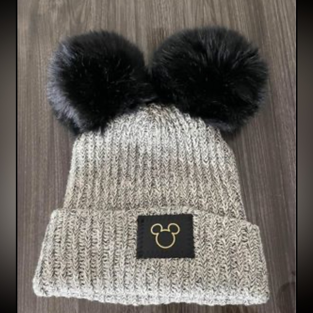 Love Your Melon Mickey Disney Beanie with Black Pom Poms